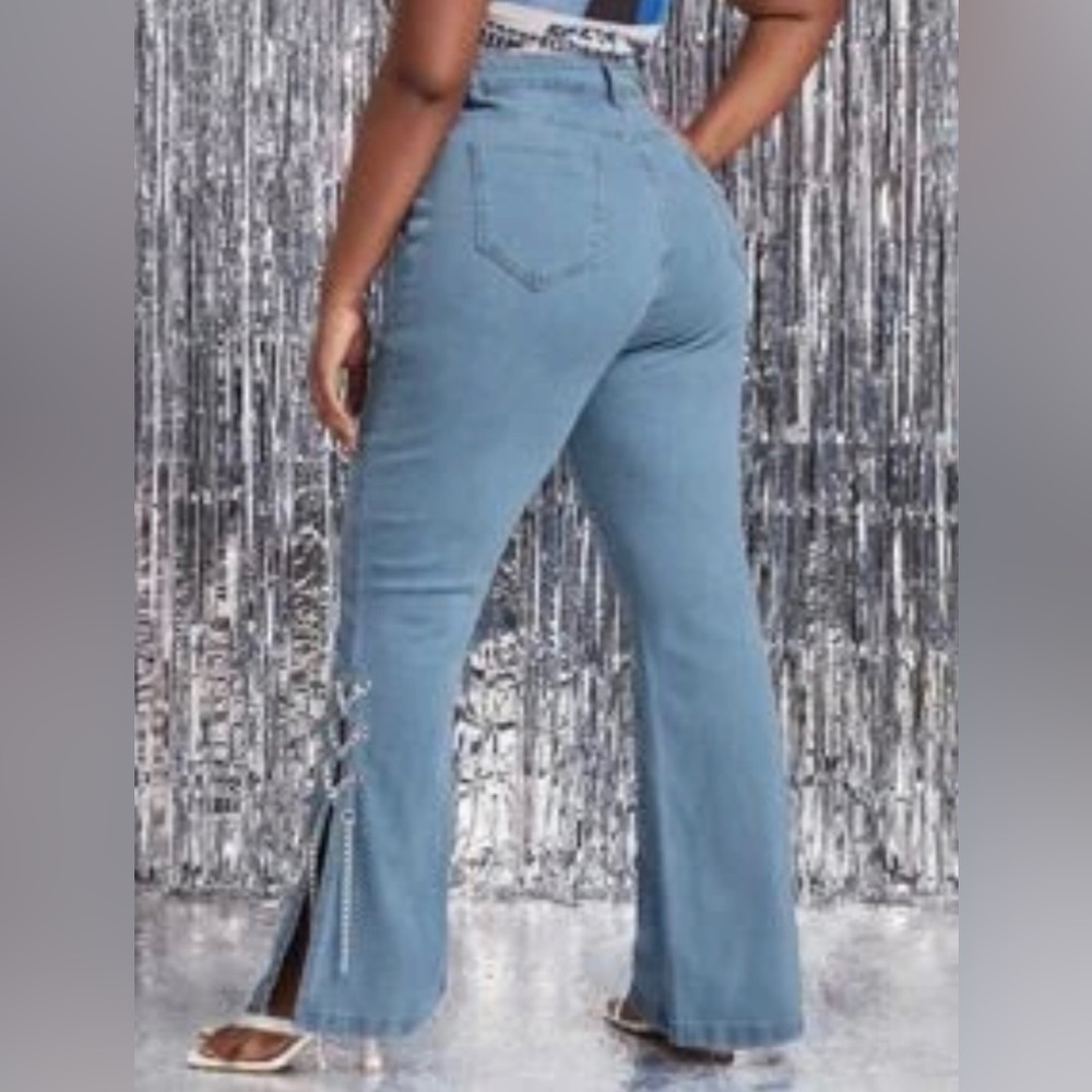 Lace-up Chain Jeans